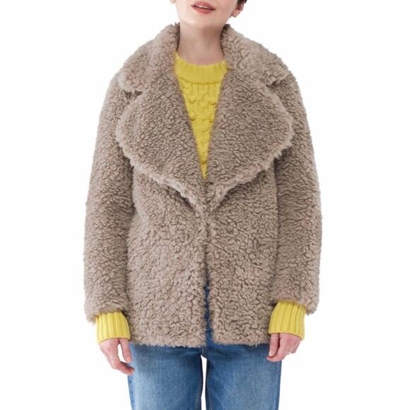 NVLT Reversible Faux Shearling Jacket in Nude, Large - Picture 7 of 12